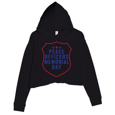 American Flag Peace Officers Memorial Day Gift Crop Fleece Hoodie