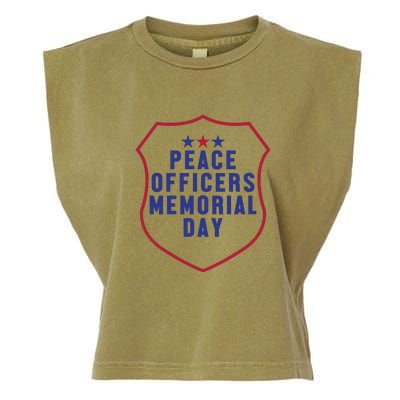 American Flag Peace Officers Memorial Day Gift Garment-Dyed Women's Muscle Tee