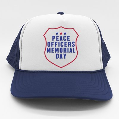 American Flag Peace Officers Memorial Day Gift Trucker Hat