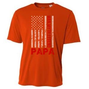 American Flag Papa Myth Legend Gift Cooling Performance Crew T-Shirt