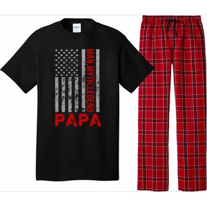 American Flag Papa Myth Legend Gift Pajama Set