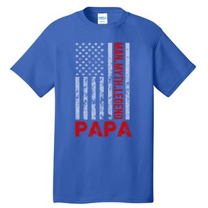 American Flag Papa Myth Legend Gift Tall T-Shirt