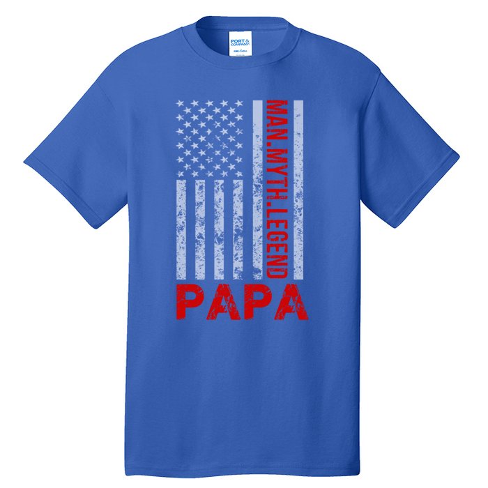 American Flag Papa Myth Legend Gift Tall T-Shirt