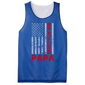 American Flag Papa Myth Legend Gift Mesh Reversible Basketball Jersey Tank