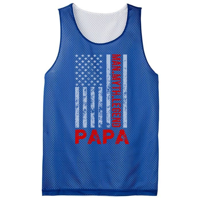 American Flag Papa Myth Legend Gift Mesh Reversible Basketball Jersey Tank