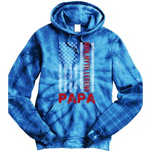 American Flag Papa Myth Legend Gift Tie Dye Hoodie