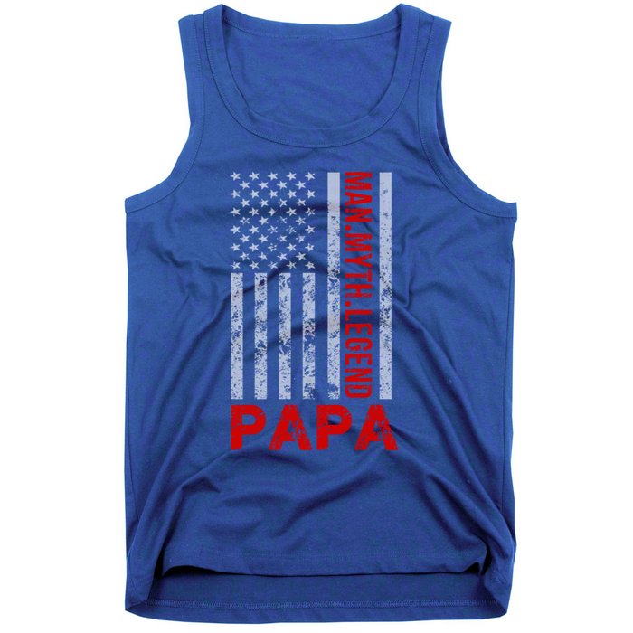 American Flag Papa Myth Legend Gift Tank Top