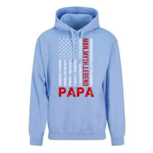 American Flag Papa Myth Legend Gift Unisex Surf Hoodie