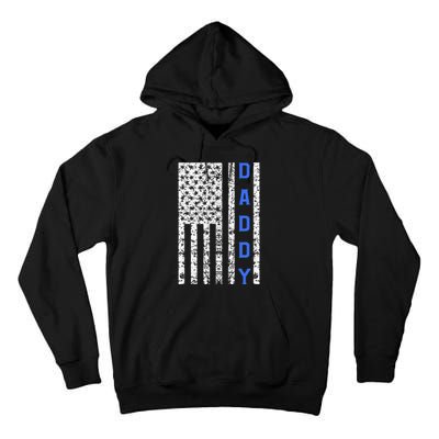 American Flag Police Dad Gift For Cop Fathers Day Tall Hoodie