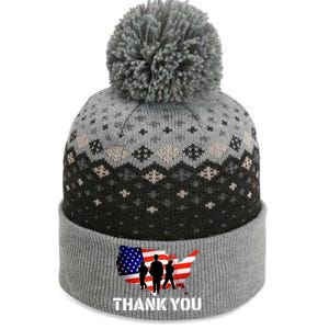 American Flag Patriotic Thank You Gift The Baniff Cuffed Pom Beanie