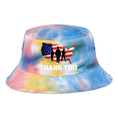 American Flag Patriotic Thank You Gift Tie Dye Newport Bucket Hat