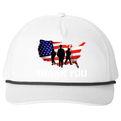 American Flag Patriotic Thank You Gift Snapback Five-Panel Rope Hat