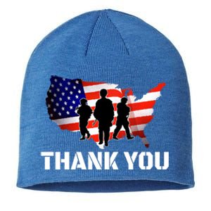 American Flag Patriotic Thank You Gift Sustainable Beanie