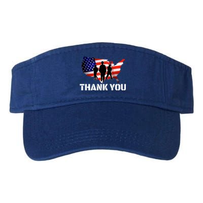 American Flag Patriotic Thank You Gift Valucap Bio-Washed Visor