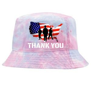 American Flag Patriotic Thank You Gift Tie-Dyed Bucket Hat