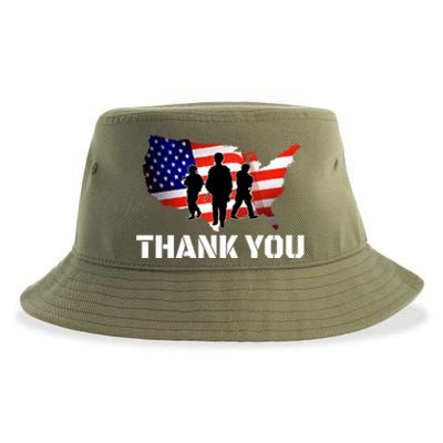 American Flag Patriotic Thank You Gift Sustainable Bucket Hat