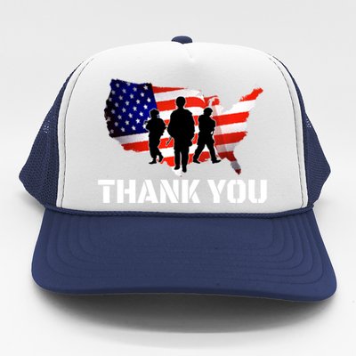 American Flag Patriotic Thank You Gift Trucker Hat