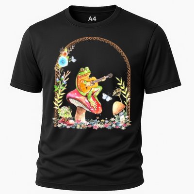 Aesthetic Frog Playing Guitar Mushroom Goblincore Performance Shirt