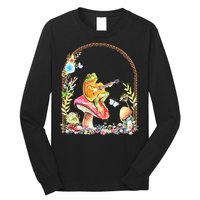Aesthetic Frog Playing Guitar Mushroom Goblincore Long Sleeve Shirt
