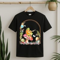 Aesthetic Frog Playing Guitar Mushroom Goblincore T-Shirt