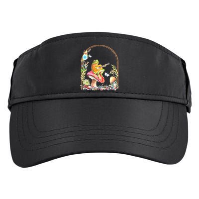 Aesthetic Frog Playing Guitar Mushroom Goblincore Adult Drive Performance Visor