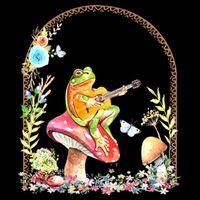 Aesthetic Frog Playing Guitar Mushroom Goblincore Baby Bodysuit