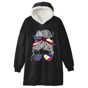 American Filipina Patriot Flag Wo Girl Philippines Grown Tank Top Hooded Wearable Blanket