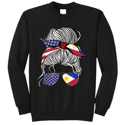 American Filipina Patriot Flag Wo Girl Philippines Grown Tank Top Tall Sweatshirt