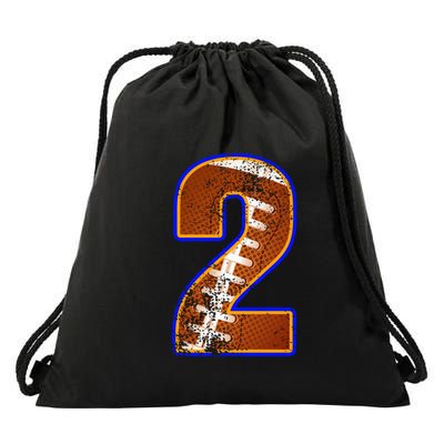 American Football Player Number Two Drawstring Bag