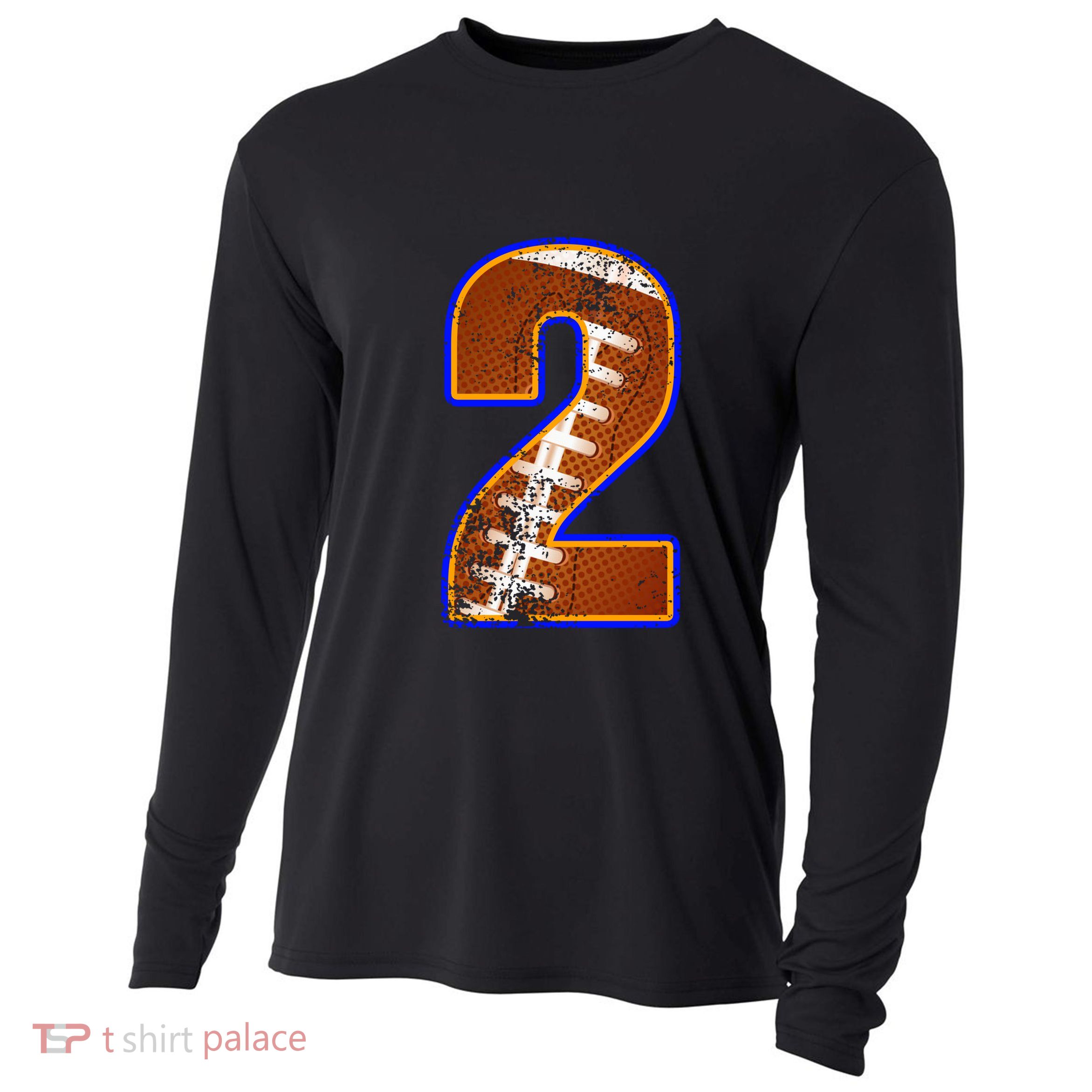 American Football Player Number Two Cooling Performance Long Sleeve Crew