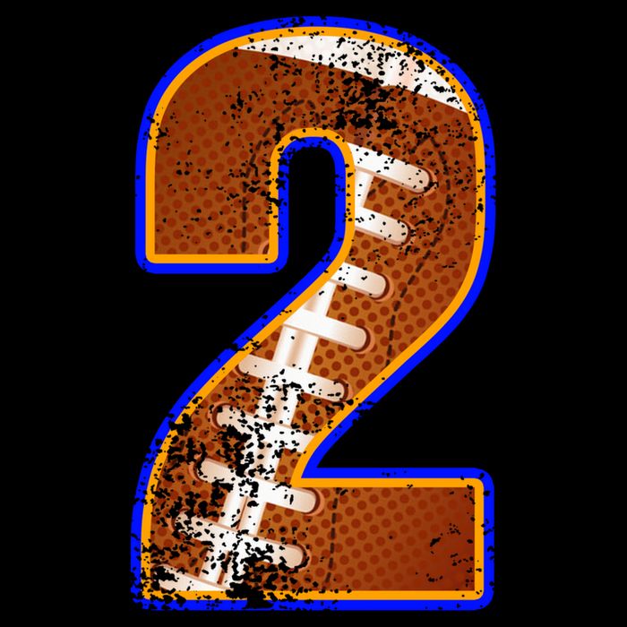 American Football Player Number Two Youth Performance Sprint T-Shirt