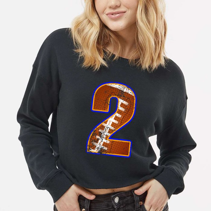American Football Player Number Two Cropped Pullover Crew