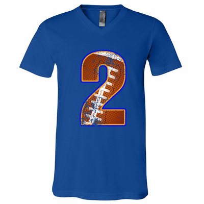 American Football Player Number Two V-Neck T-Shirt