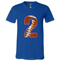 American Football Player Number Two V-Neck T-Shirt