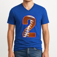 American Football Player Number Two V-Neck T-Shirt