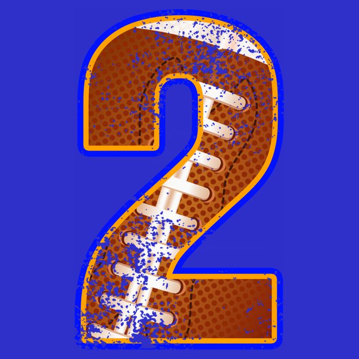 American Football Player Number Two V-Neck T-Shirt