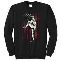 American Flag Pitcher Baseball Apparel Baseball Sweatshirt