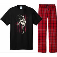 American Flag Pitcher Baseball Apparel Baseball Pajama Set