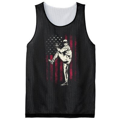 American Flag Pitcher Baseball Apparel Baseball Mesh Reversible Basketball Jersey Tank