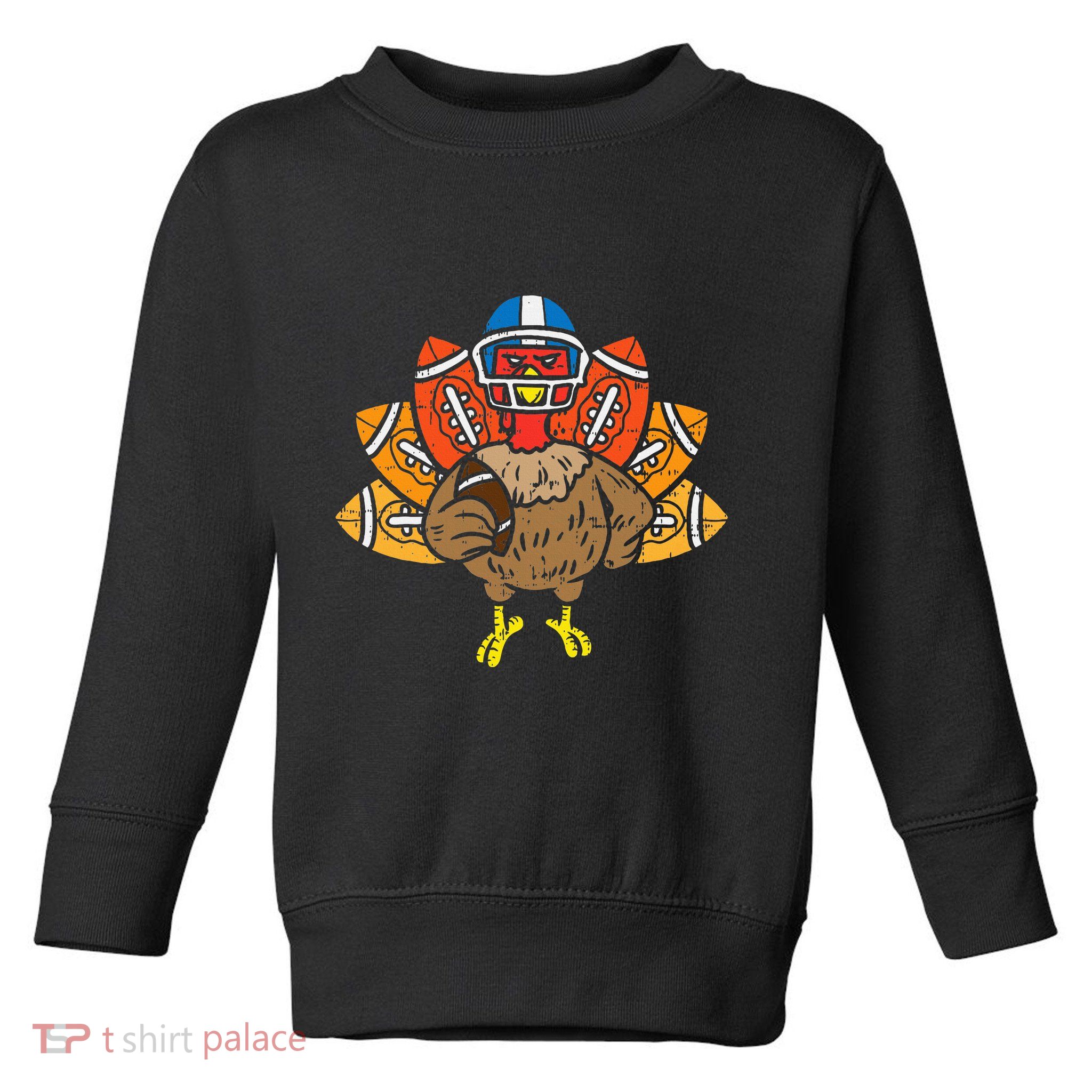 American Football Player Turkey Thanksgiving Day Toddler Sweatshirt