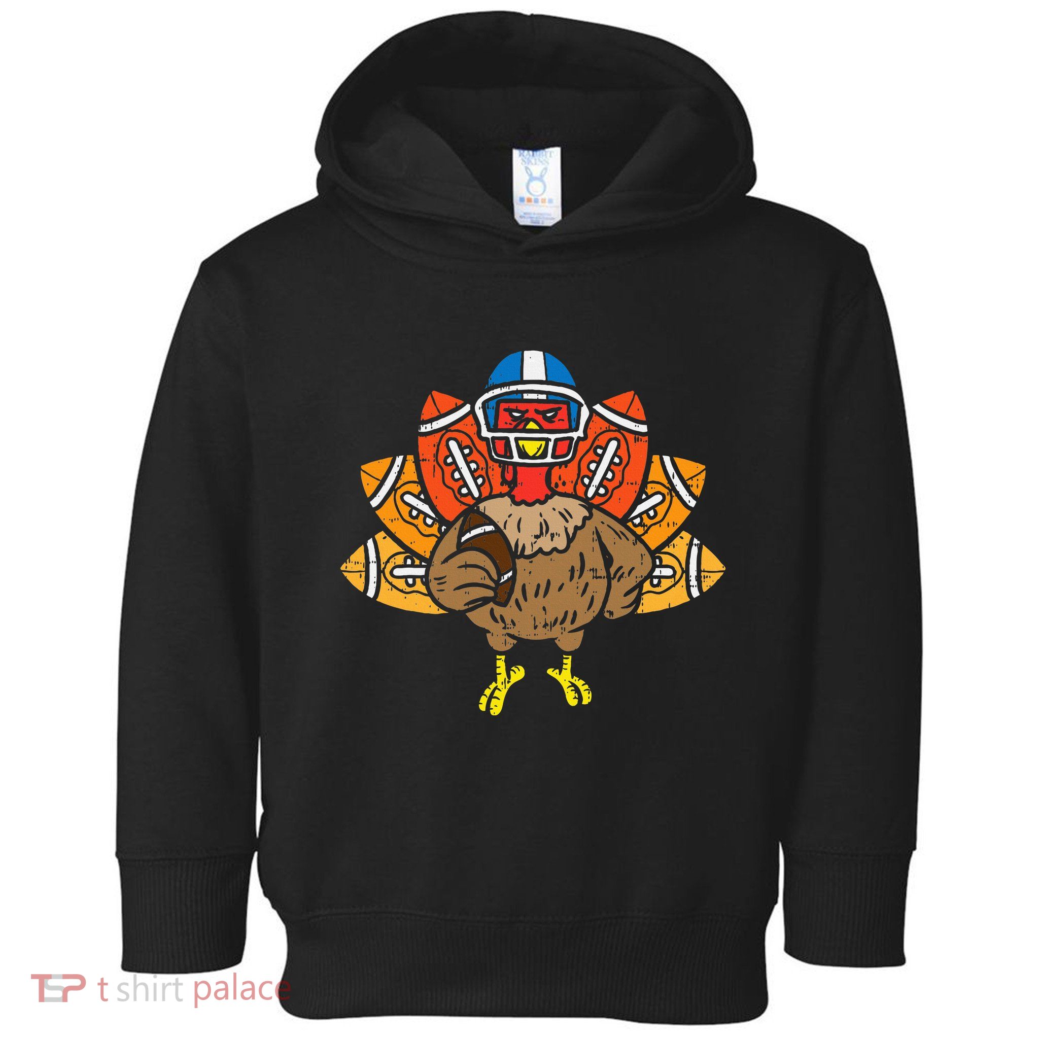 American Football Player Turkey Thanksgiving Day Toddler Hoodie