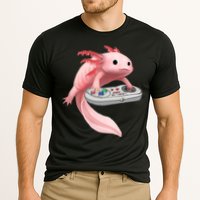 Axolotl Fish Playing Video Game White-Axolotl Lizard Gamers Cooling Performance Crew T-Shirt
