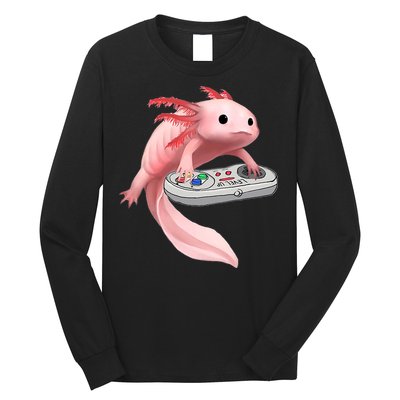 Axolotl Fish Playing Video Game White-Axolotl Lizard Gamers Long Sleeve Shirt
