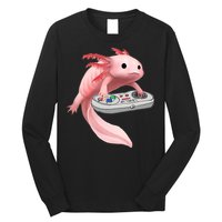 Axolotl Fish Playing Video Game White-Axolotl Lizard Gamers Long Sleeve Shirt