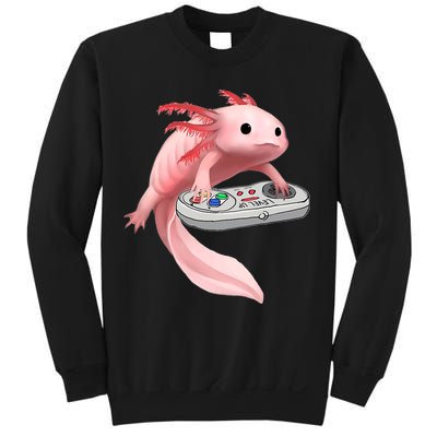 Axolotl Fish Playing Video Game White-Axolotl Lizard Gamers Sweatshirt
