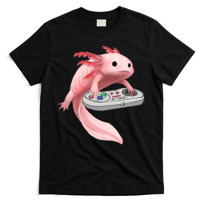 Axolotl Fish Playing Video Game White-Axolotl Lizard Gamers T-Shirt