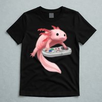 Axolotl Fish Playing Video Game White-Axolotl Lizard Gamers T-Shirt