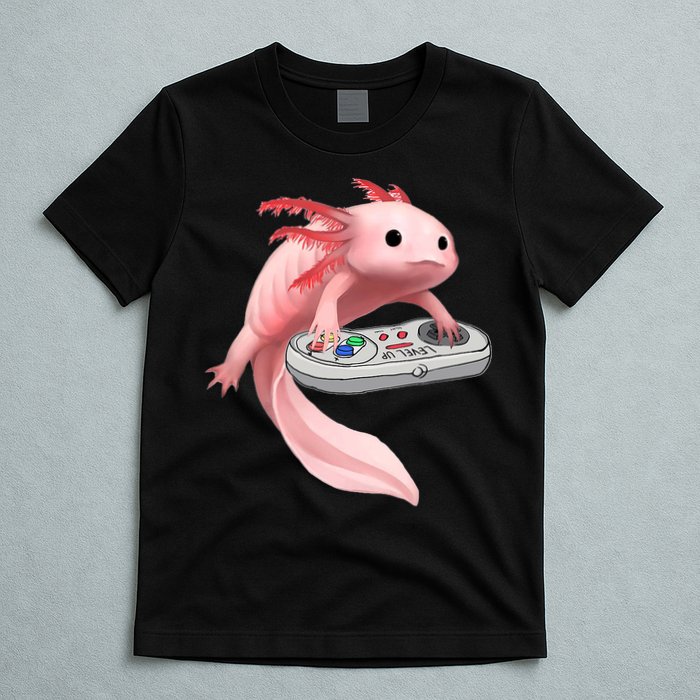Axolotl Fish Playing Video Game White-Axolotl Lizard Gamers T-Shirt