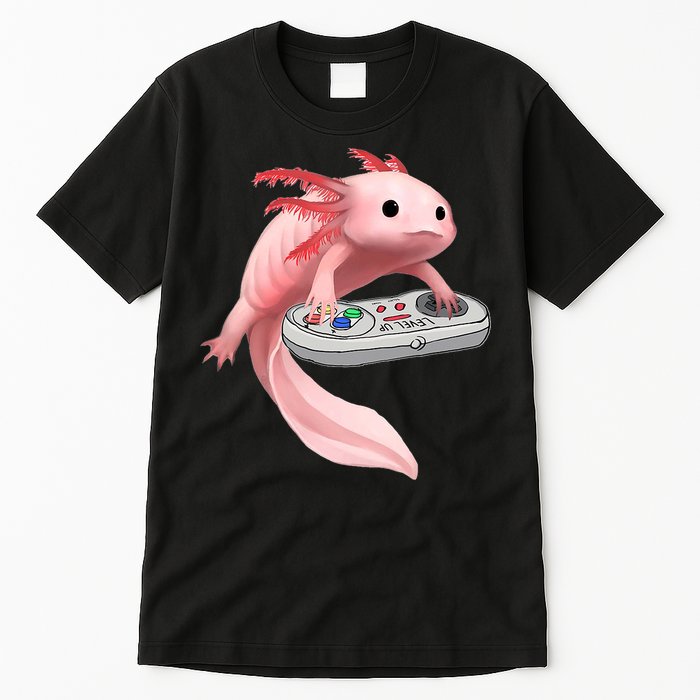 Axolotl Fish Playing Video Game White-Axolotl Lizard Gamers Tall T-Shirt
