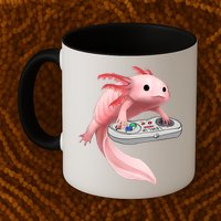 Axolotl Fish Playing Video Game White-Axolotl Lizard Gamers Mug